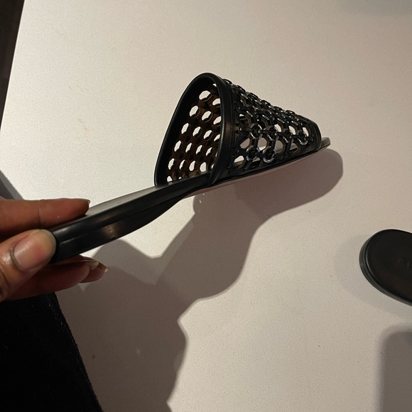 ALAÏA- Black Braided Eyelet Sandals - Picture 7 of 16